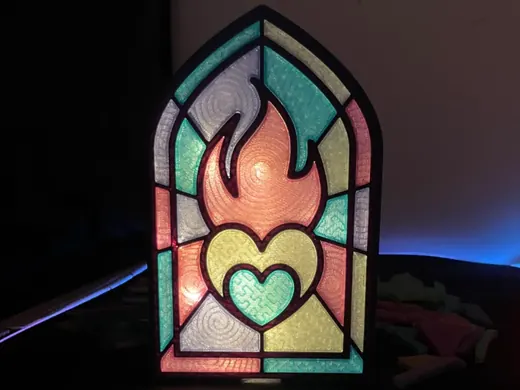 Fireheart Stained Glass Lantern