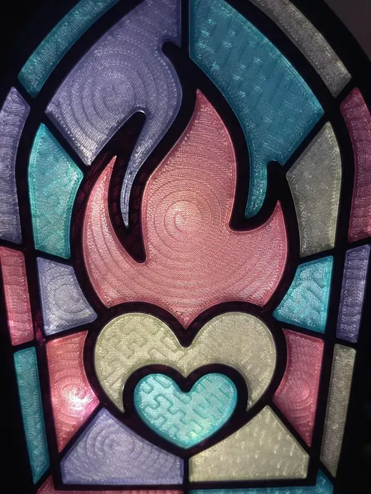 Fireheart Stained Glass Lantern – other view