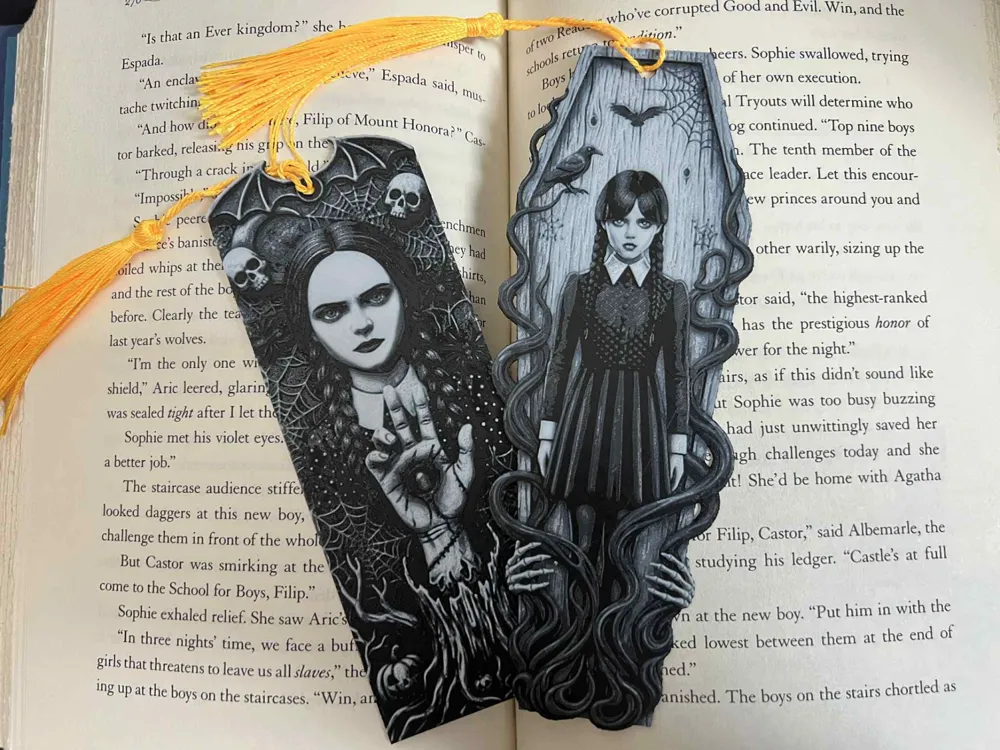 Gothic Schoolgirl Halloween Bookmark Set