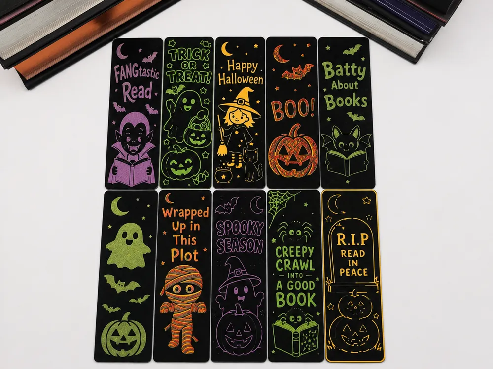 Spooky Halloween Bookmarks – 10 Pack