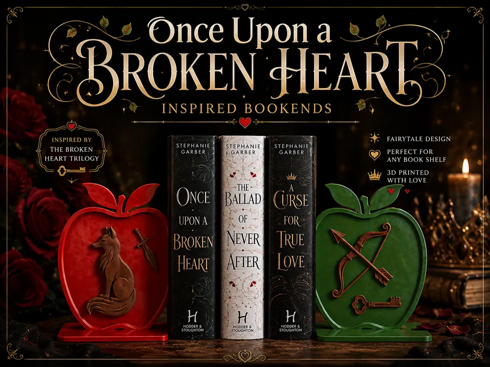 Once Upon a Broken Heart Inspired Bookends